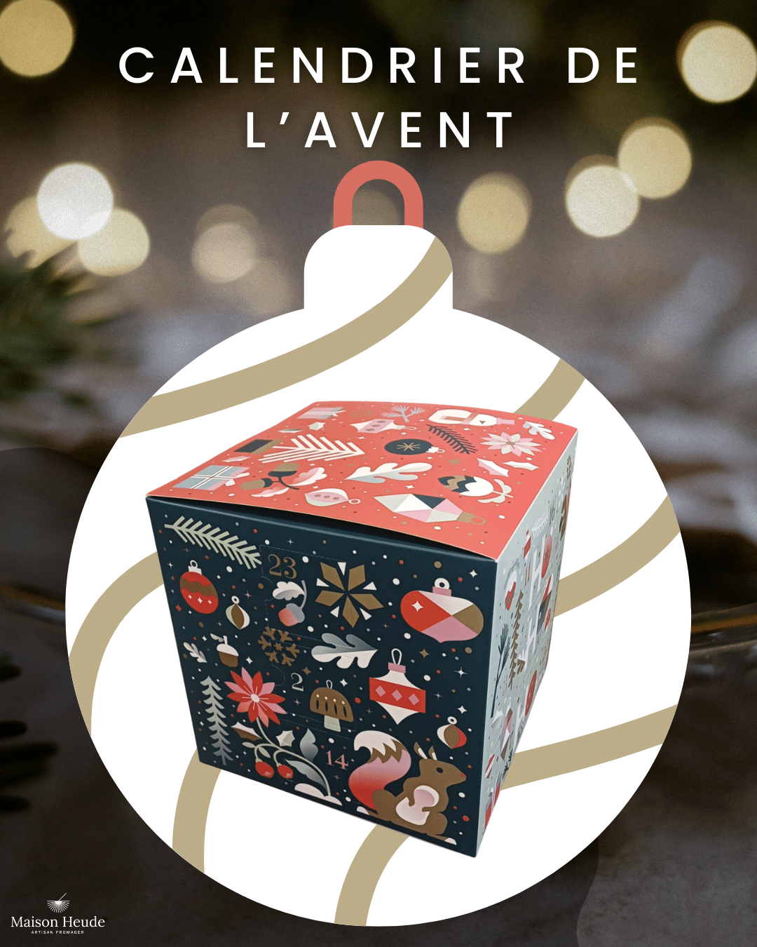 Calendrier de l'Avent 29 Bleu vert et Marron Moderne calendrier de lAvent Noel Publication Instagram
